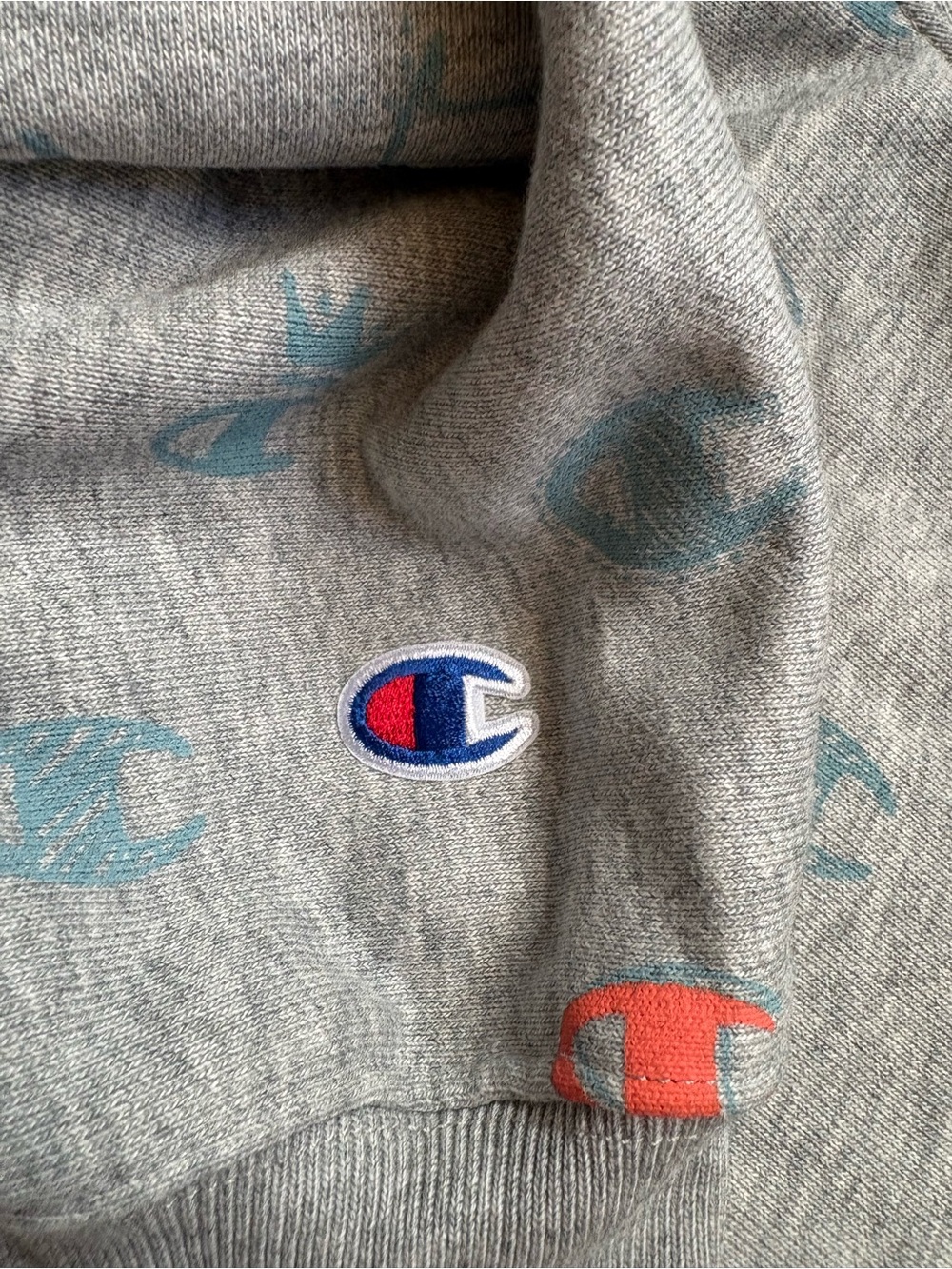 Champion Reverse Weave Cropped Heather Gray Hoodie - Picture 5 of 6